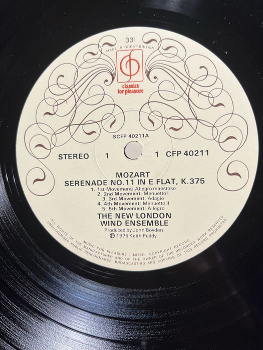 Вініл Моцарт 1975 EMI UK Stereo – з власної колекції, класика