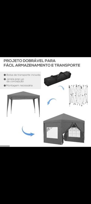Tendas 3x3 com laterais dobráveis. pop up.tecido Oxford impermeável.