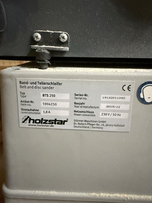 HOLZSTAR BTS 250 Szlifierka taśmowo - talerzowa