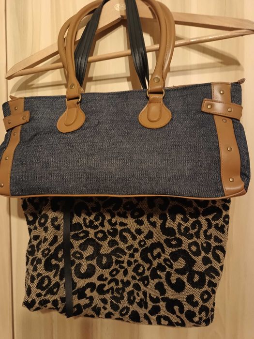 Dwie w jednej cenie - torebka bagietka + panterka