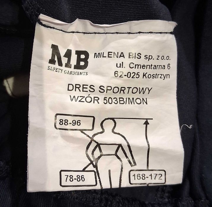 Dres Sportowy 503B/MON (bluza + spodnie) Rozmiar 88-96/168-172/78-85 / Nowy