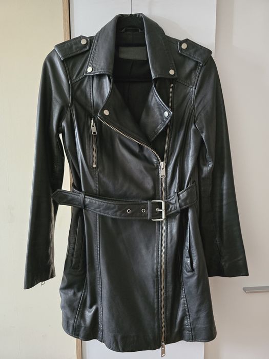 Allsaints płaszcz kurtka skórzana vintage r. xs