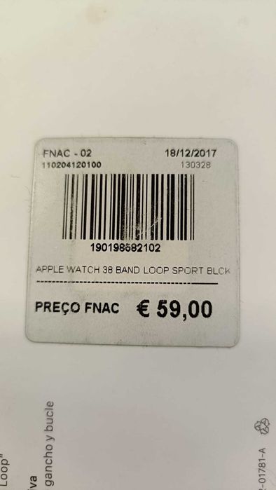 Bracelete Apple Watch Sport Loop Preta 38mm | Nova & Original