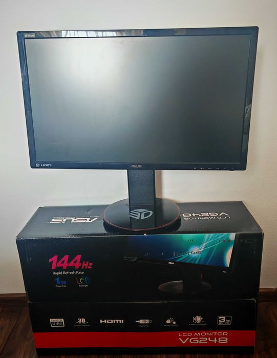 ASUS VG248QE - 24”, 144 Hz, 1 ms,Full HD, e-sportowy monitor- stan bdb