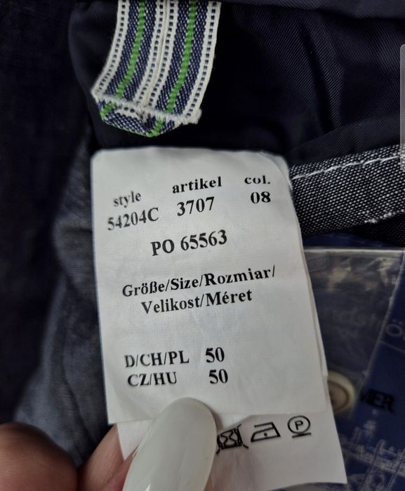 Nils Sundström Van Graaf kieszenie modern fit meska marynarka
