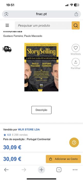 VENDO LIVRO NOVO STORY SELLING
