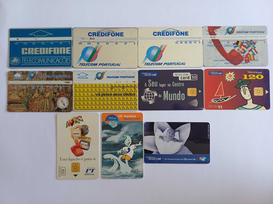 Lote de 11 Credifones - Télécartes de Portugal dos anos 90