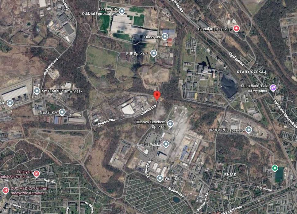Działka inwestycyjna – 2 117 m² – Siemianowice Śląskie, ul. Budowlana / Chemiczna