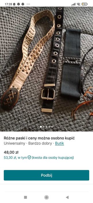 Malo uzywane paski do spodni
