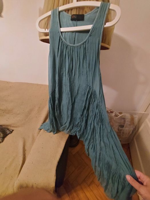 Vestido em seda e viscose