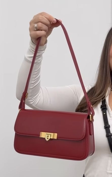 сумка бордова натуральна шкіра марсала Amica vicky bag