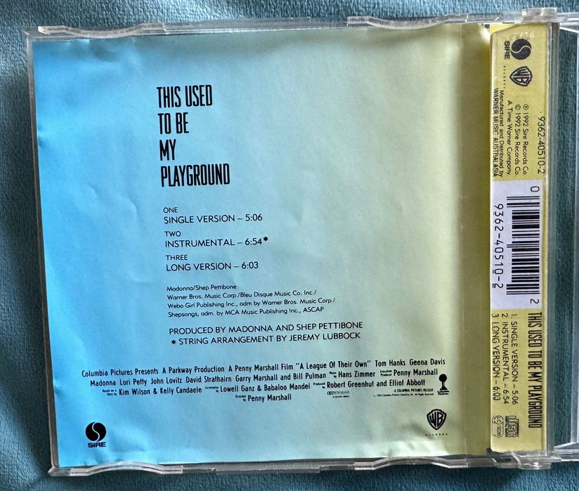 Madonna - This Uses To Be My Playground  - Cd Single - Australia