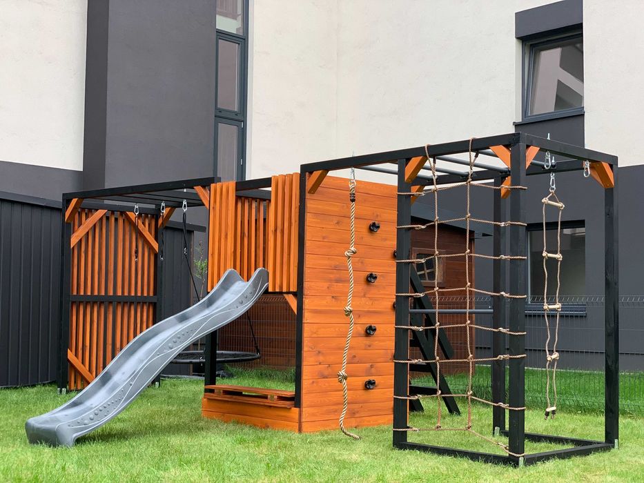 PROMOCJA - Plac zabaw - Pola - Drewniany - Małpi gaj - Domek - Duży