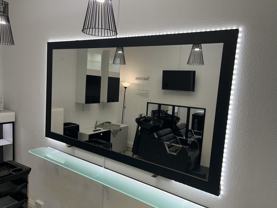 Espelho grande de 2 metros + prateleira luz led