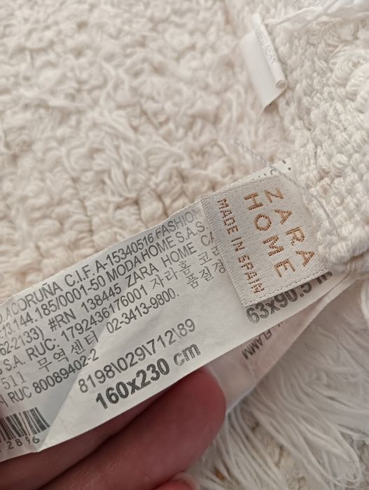 Tapete retangular de algodão  160x230cm