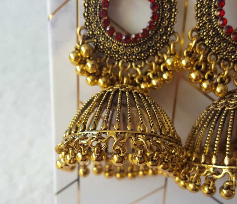 Kolczyki indyjskie pakistańskie jhumki duże cygańskie orient boho etno