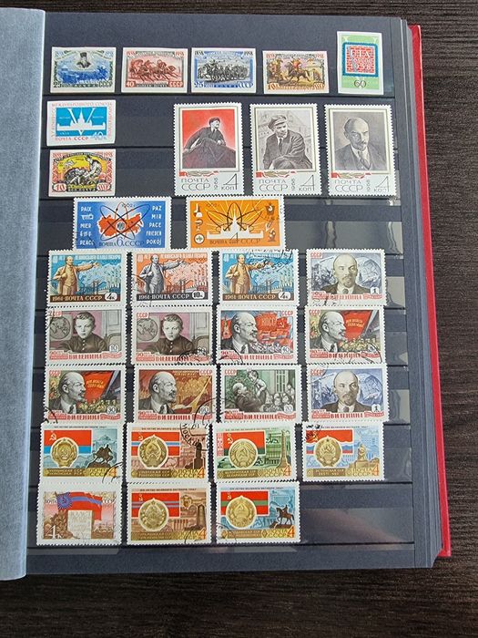 Klaser ze znaczkami Rosja carska i ZSRR