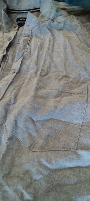 Camisa linho Kiabi azul claro Tam M