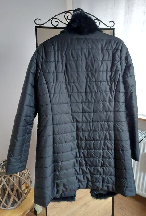 Kurtka płaszczyk ze sztucznym futerkiem, M/L