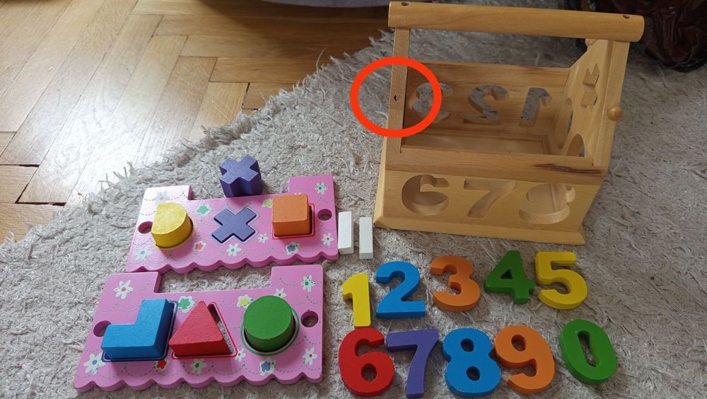 Klocki drewniane piankowe magnetyczne, domek - duży zestaw