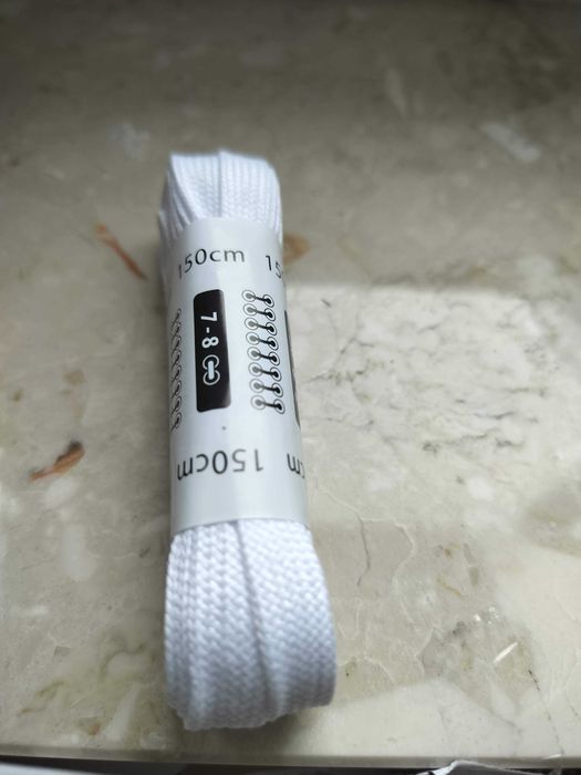 Sznurówki sznurowadła 150 cm białe 7-8 mn poliester praktyczne miękkie
