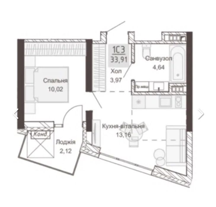 Продається 1 кімнатна Новобудова на Покровському