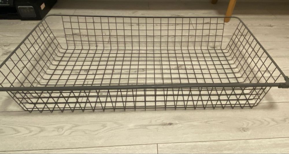 Kosz druciany z wysuwaną prowadnicą, ciemnoszary, 100x58 cm