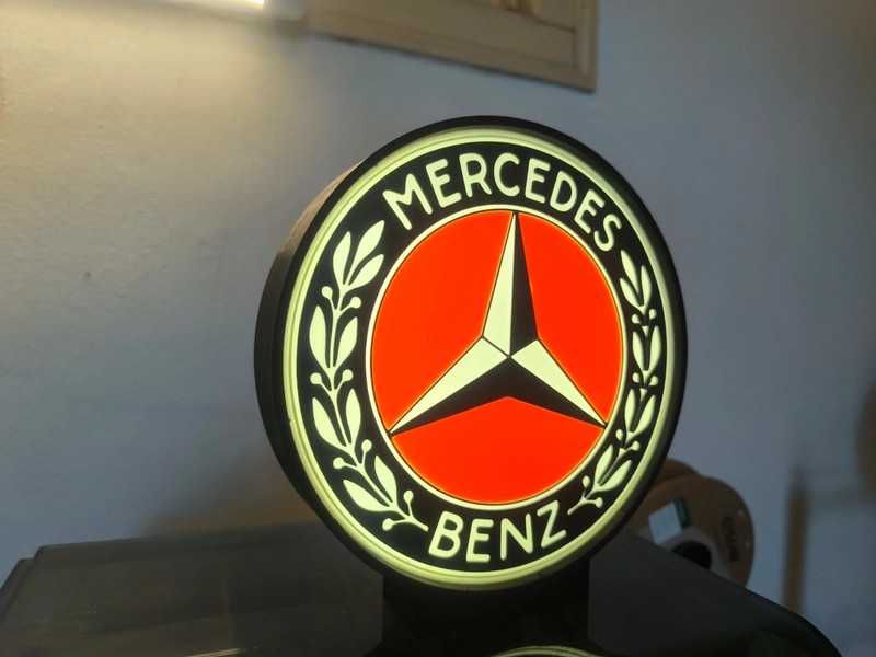 Lightbox luminaria decorativa Mercedes-Benz Vintage logo