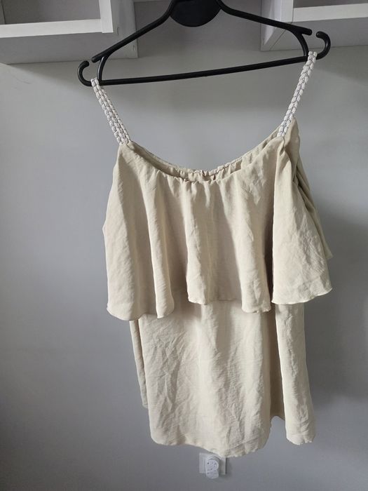 Bluzka hiszpanka beżowa Plus Size Nowa