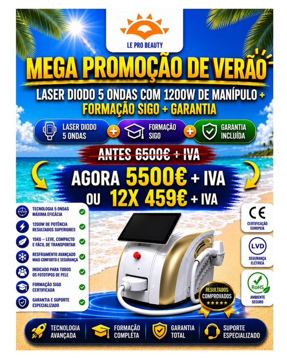 Laser Diodo 5 Ondas 1200W  MANÍPULO +  garantia + Curso DGERT
