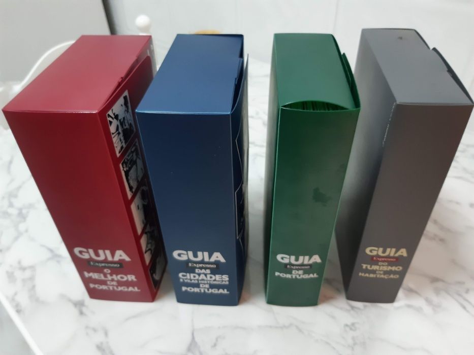 Conjunto 5 Guias de Portugal, em caixa de arquivo original, anos 2000