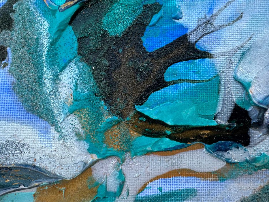 ,,Atol" Obraz strukturalny akrylowy ręcznie malowany 30 x 40 cm