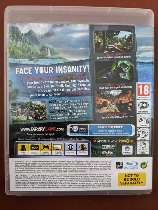 Диск с игрой Far Cry 3 для приставки Sony PlayStation 3