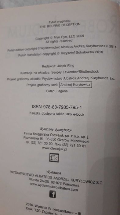 Robert Ludlum, Eric von Lustbader - Mistyfikacja Bourne'a (pocket)