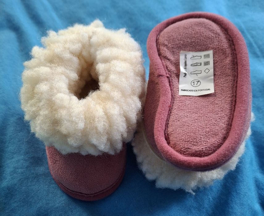 Pantufas de bebé, nr 17, cor de rosa