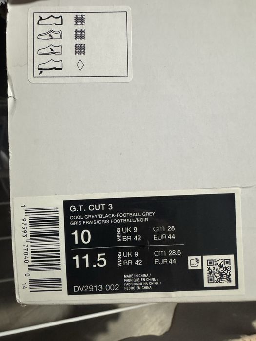 Кросівки баскетбольні Nike Air Zoom Gt Cut 3 Grey
