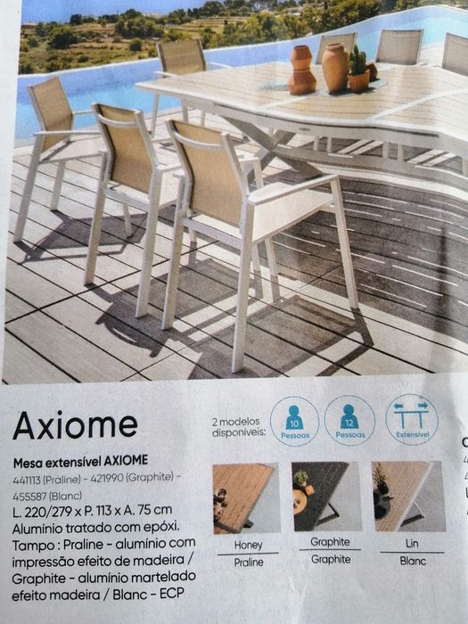 Messa de Jardim Cinza em Alumínio Tratado