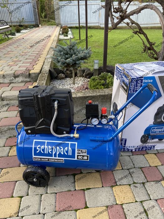 Компресор Scheppach HC51Si безшумний безмасляний, тихий компресор