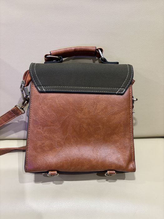 Сумка рюкзачок коричнево-зелена