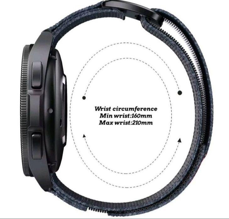 Pasek do zegarka nylonowy Tactical Sturdy 22mm czarny