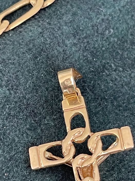 Cordao de ouro 18k portugues e cruz de ouro 18k a jogo