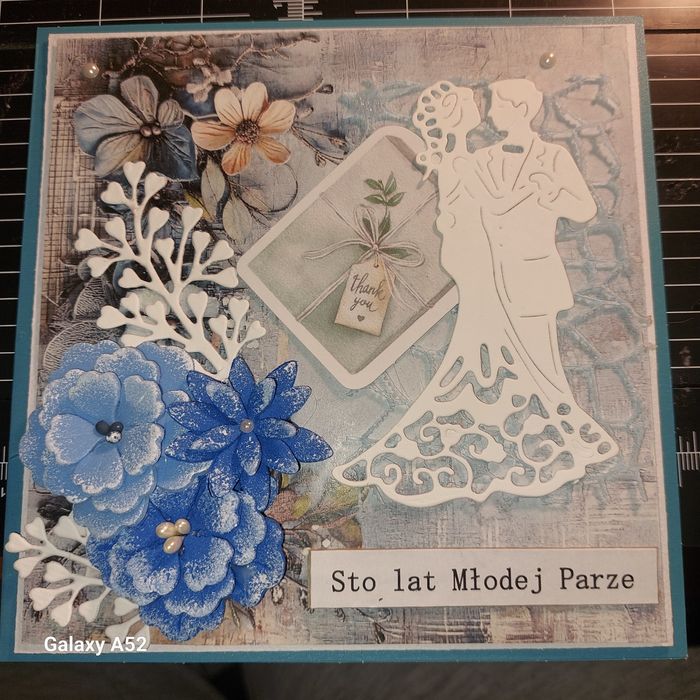 Kartka ręcznie robiona scrapbooking ślub