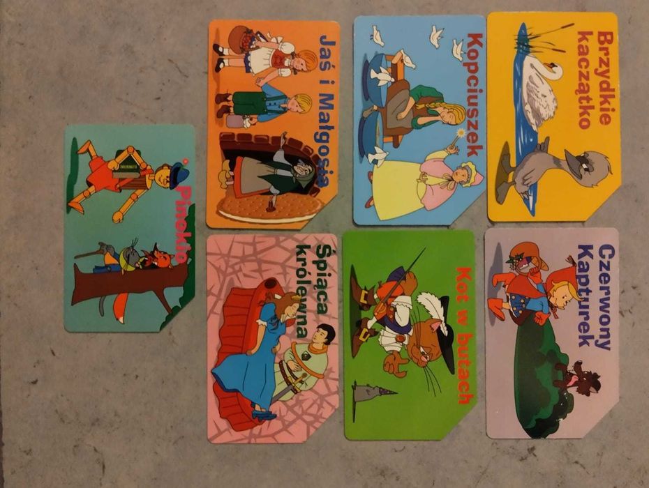 Karty telefoniczne BAJKI Jaś i Małgosia, Pinokio, Kopciuszek, Kapturek