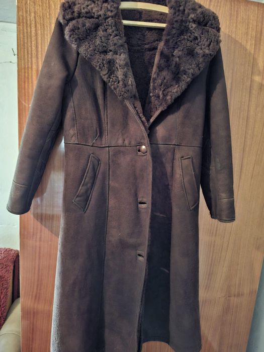 Kożuch brązowy damski