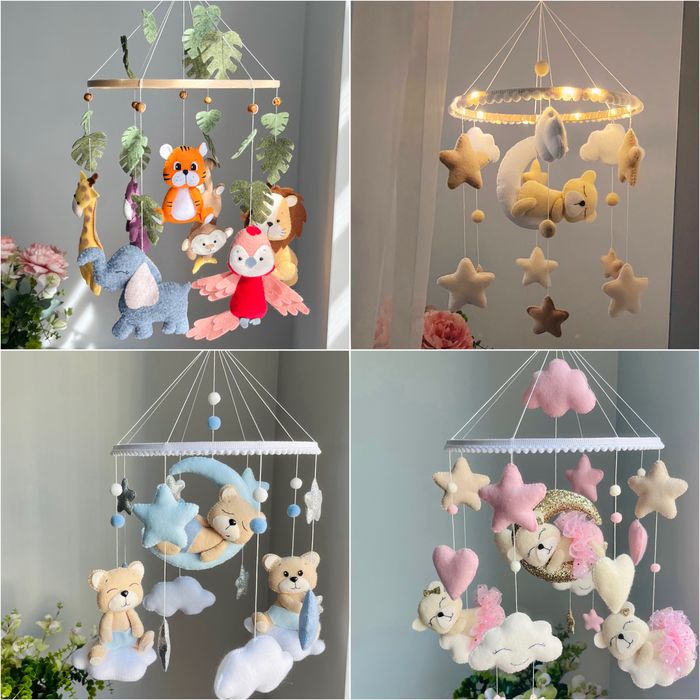 Мобілі ручної роботи, мобиль на ліжечко, подарунок для малюка