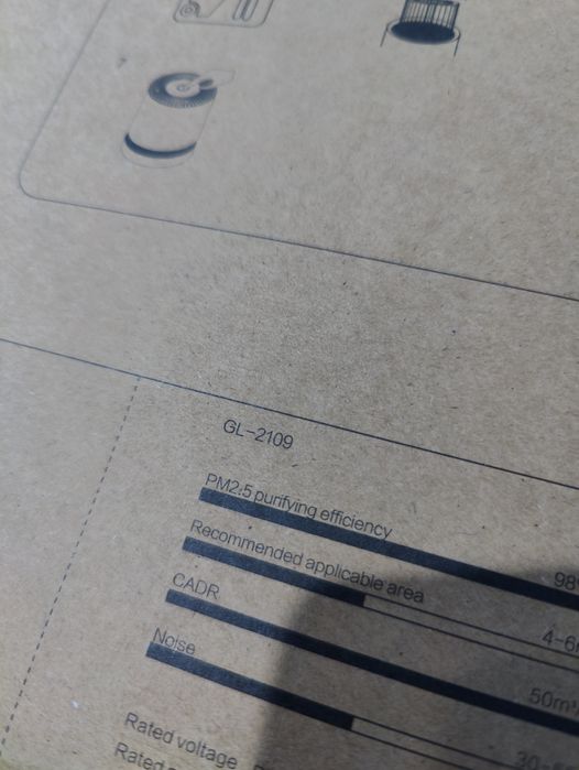 Портативний очищувач повітря Rigoglioso GL-2109 White