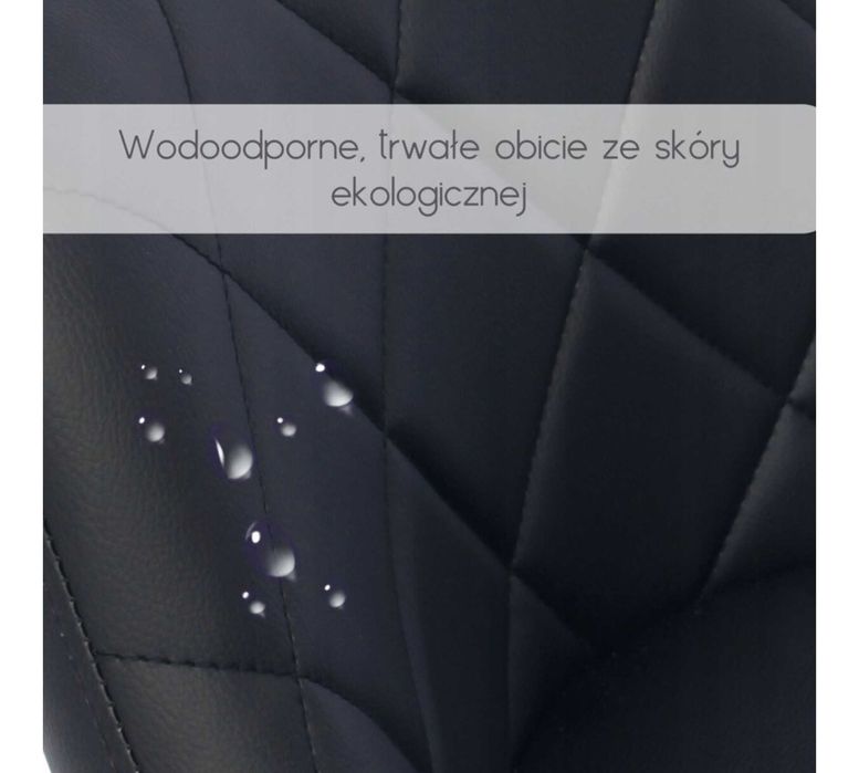 Hoker 1 Krzesło Barowe Obrotowe Skóra Loftowy Czarny Pikowany Stołek