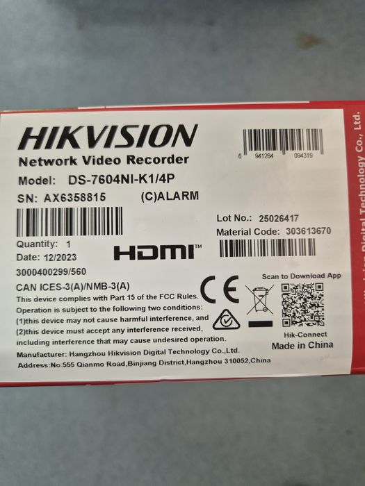 DS-7604NI-K1/4P Gravador video de rede