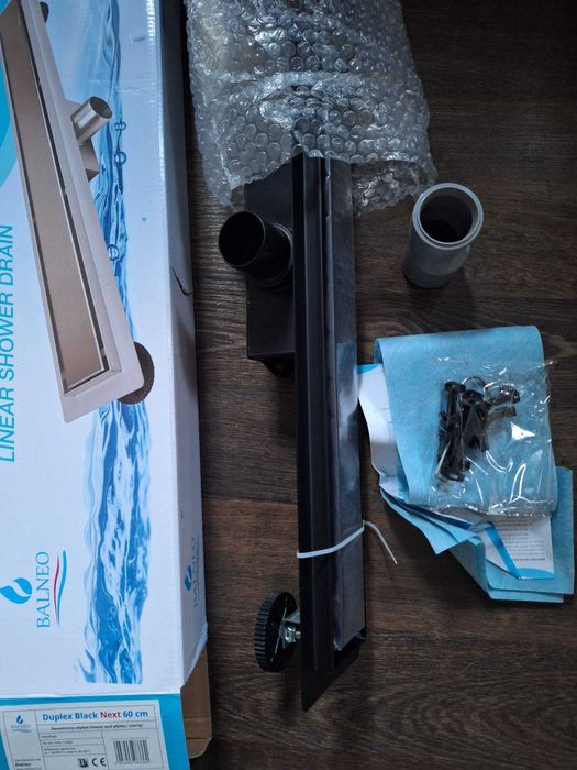 Odpływ liniowy 60 cm podłogowy , czarny mat Balneo Duplex Next