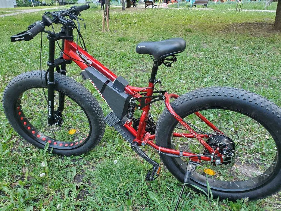 ТОПОВЫЙ Електро фетбайк 1800W 26" большие колеса подвеска как мотоцикл